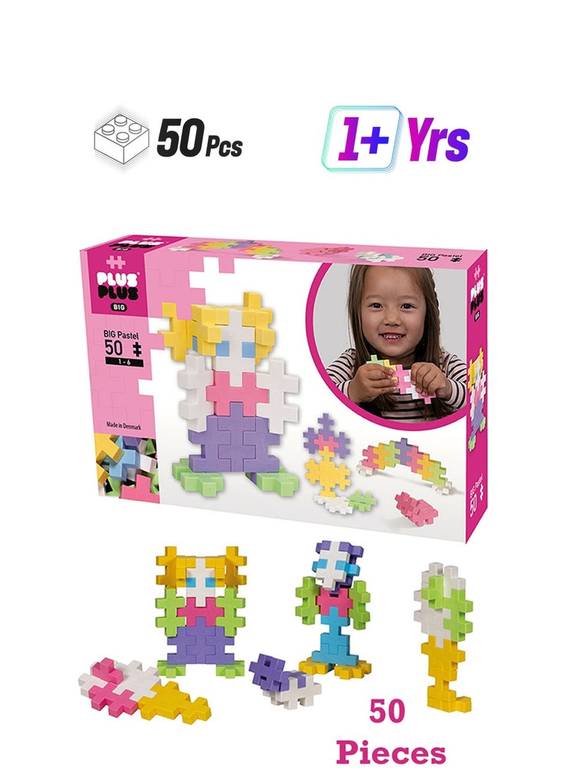 Plus-Plus Big Pastel Mix 50 Pcs. Building Bricks  - Image 1