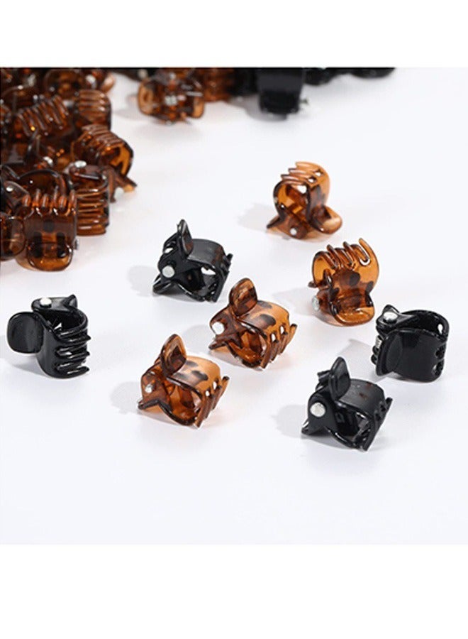 30 Pcs Mini Hair Claw Clips, Pearl & Solid Colors, Cute Bangs Clips for Women, Strong Grip, Multi-Purpose Hair Accessories (10 Pearl Flower, 10 Black, 10 Brown)