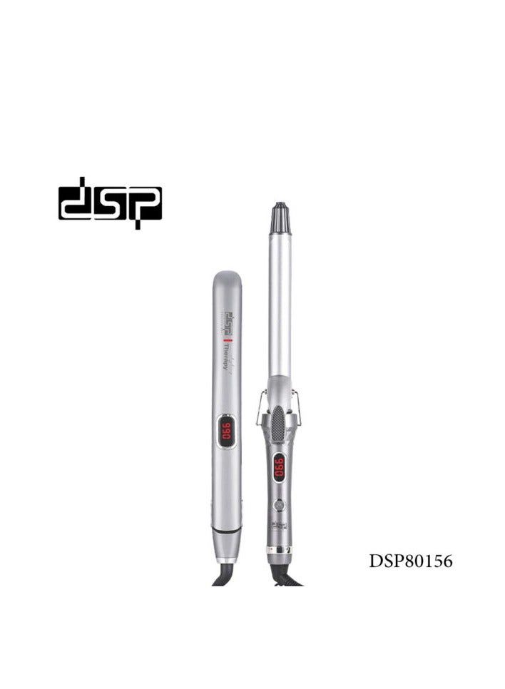 DSP 2 in 1 Hair Curler & Straightener Styling Set | 6 Heat Levels | LED Temperature Display | Model 80156 - Image 2
