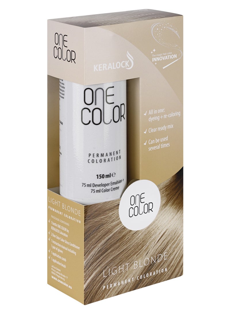 Keralock Permanent Hair Colour - 150ml, No Premix Needed, Reusable for Up to 4 Months - All-in-One Dye with Conditioner & Brush (light blonde , 150) - Image 1