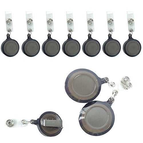 Drasawee 50 Pcs Per Pack New ID Badge Holder Reel Retractable Key Clip Wholesale Price Black - Image 1