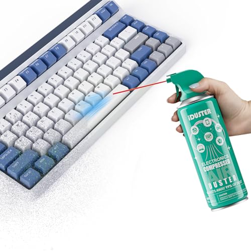 iDuster Compressed Air Duster Can for Electronics - 10oz Disposable Keyboard Cleaner Air Spray for Computer Cleaning - Image 2
