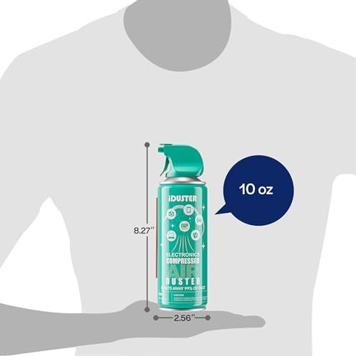 iDuster Compressed Air Duster Can for Electronics - 10oz Disposable Keyboard Cleaner Air Spray for Computer Cleaning - Image 5