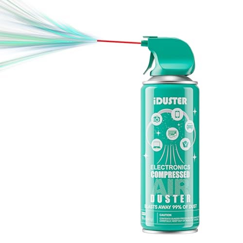 iDuster Compressed Air Duster Can for Electronics - 10oz Disposable Keyboard Cleaner Air Spray for Computer Cleaning - Image 1