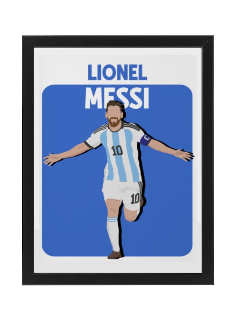 Boomah Accessories Set of 2, Messi and Ronaldo ( Argentina and Portugal ) Football Gift Illustration Art Poster with Frame 30x40cm  - Image 3
