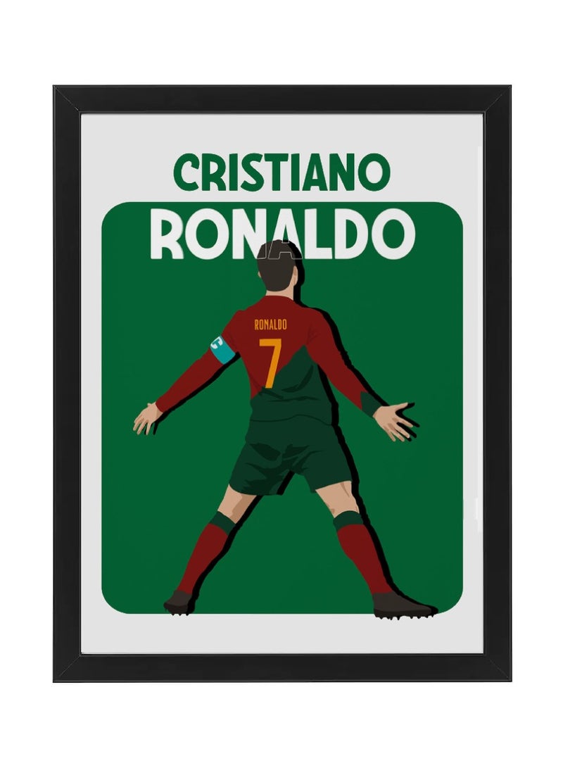 Boomah Accessories Set of 2, Messi and Ronaldo ( Argentina and Portugal ) Football Gift Illustration Art Poster with Frame 30x40cm  - Image 2