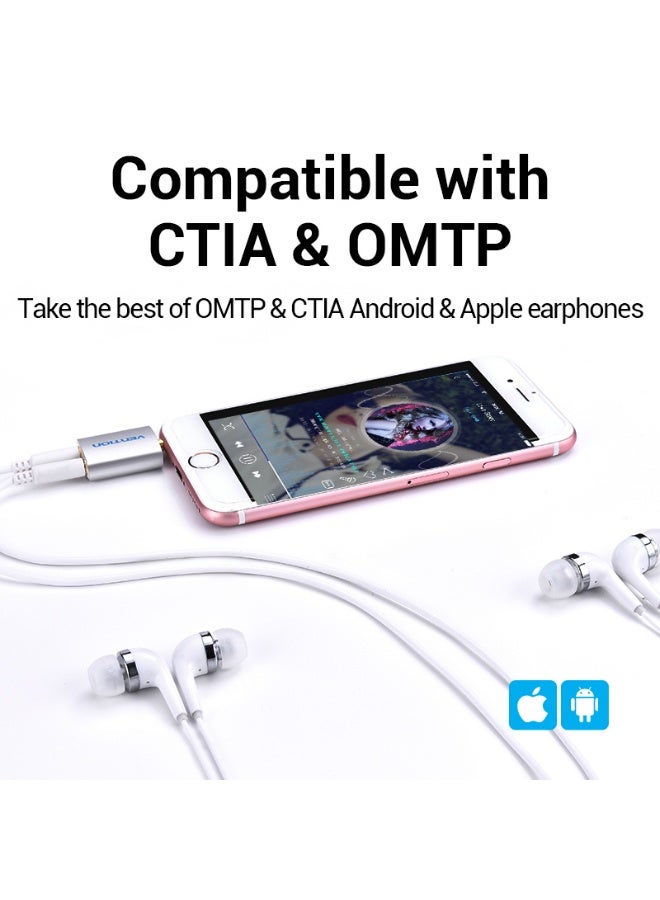 VENTION 4 Pole 3.5mm Male to 2*3.5mm Female Audio Splitter Silvery Model # BDAW0 - Image 5