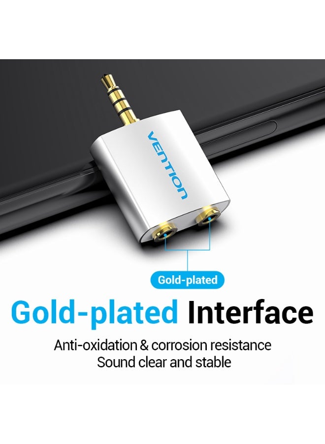 VENTION 4 Pole 3.5mm Male to 2*3.5mm Female Audio Splitter Silvery Model # BDAW0 - Image 4