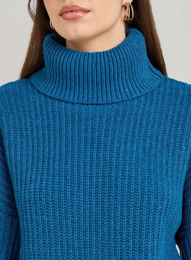 Styli Regular Fit Chunky Knit  Sweater with Volume Sleeves
