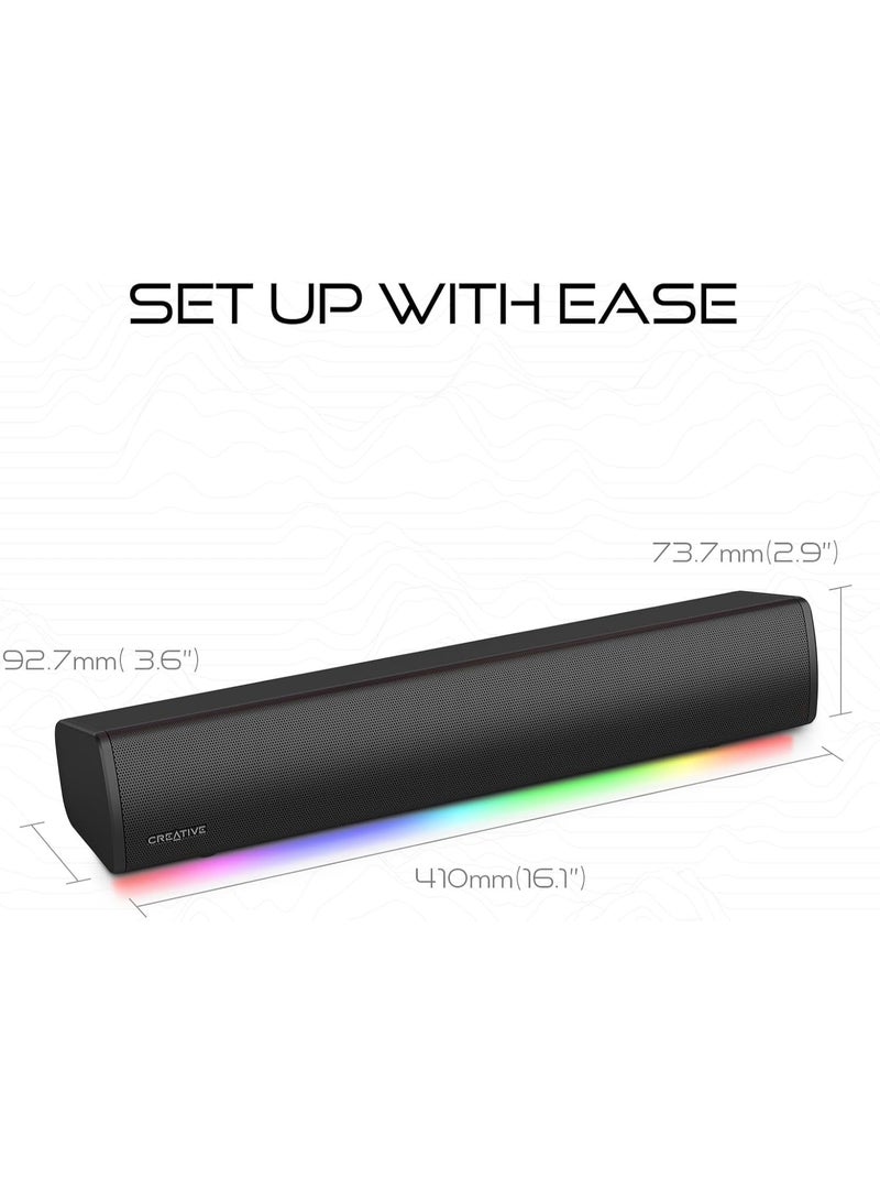 كريتيف ساوند بار الألعاب Creative Sound Blaster GS3 مع تقنية SuperWide وإضاءة RGB واتصال USB-C وبلوتوث - Image 2