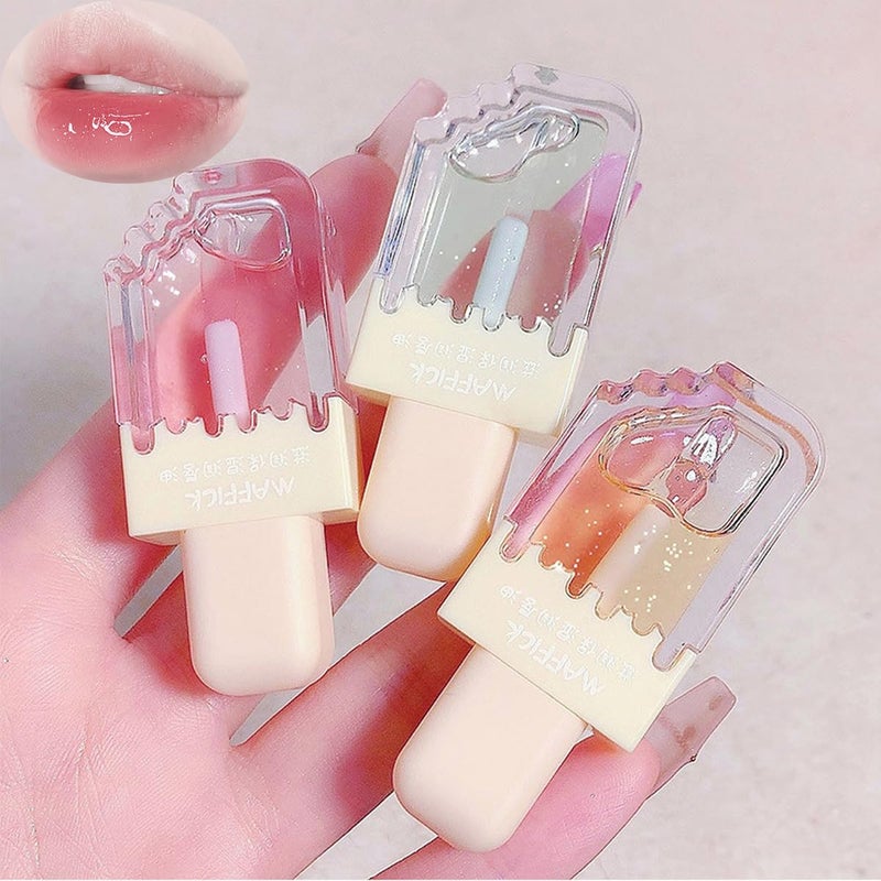 3Pcs Clear Lip Gloss Hydrating Lip Glow Oil Clear Plumping Lip Long Lasting Moisturizing Glossy Lip Gloss Lip Lacquer for Women
