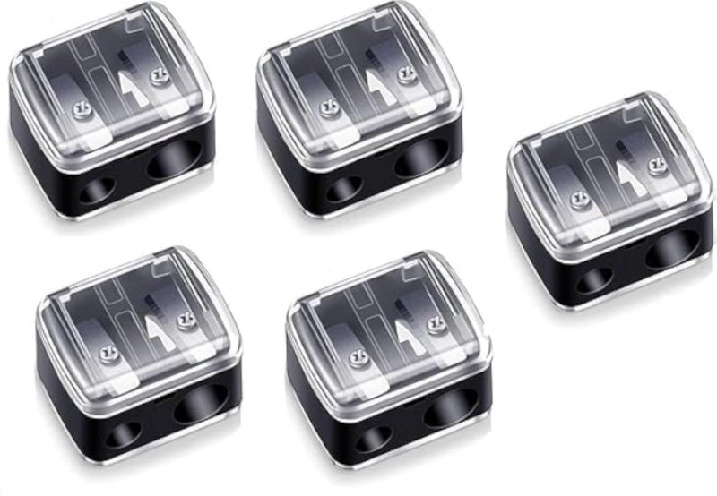 Makeup Pencil Sharpener with Cap and Double Hole, Used for Eyeliner, Lip Pencil, Eyebrow Pencil, Mini Pocket Accessory Sharpener