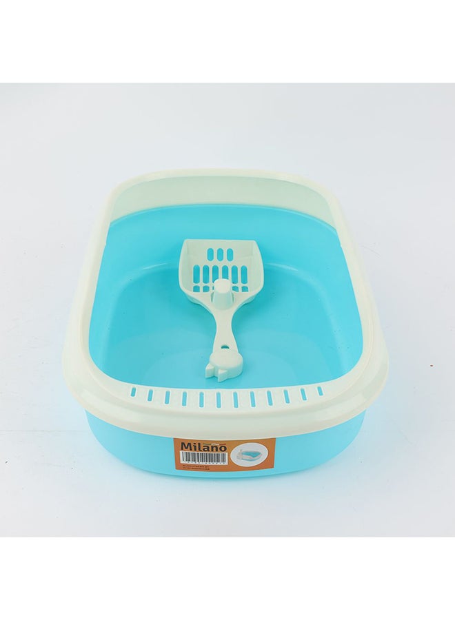 milano طقم صندوق فضلات ميلانو مع ملعقة وغطاء - صينية فضلات مغلقة للتحكم في الروائح مغطاة للقطط الداخلية، سهلة التنظيف، بلاستيك متين، تصميم خالي من الفوضى، حجم كبير L40XW29XH13.5Cm - Image 2