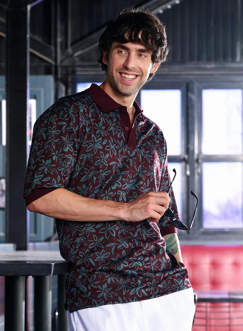 كامبوس سوترا تيشيرت بولو رجالي بنقش زهور جاكار