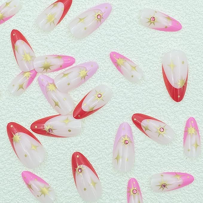 JUSTOTRY 24 Pcs Black French Tip Press on Nails Short DesignsGlossy Nude False Nails SquarePretty Stick on Nails for Women and TeensSquoval Fake Nails for Nails Art - Image 3