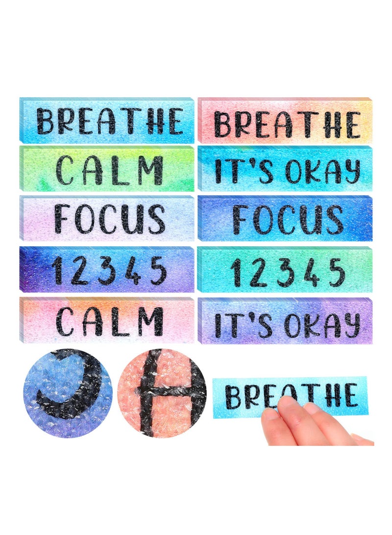 Anxiety Relief Sensory Strips - Textured Tactile Fidget Stickers, Adhesive Grip Tape for Stress Relief, 50 Pcs Watercolor Style for Adults & Teens.  - Image 1
