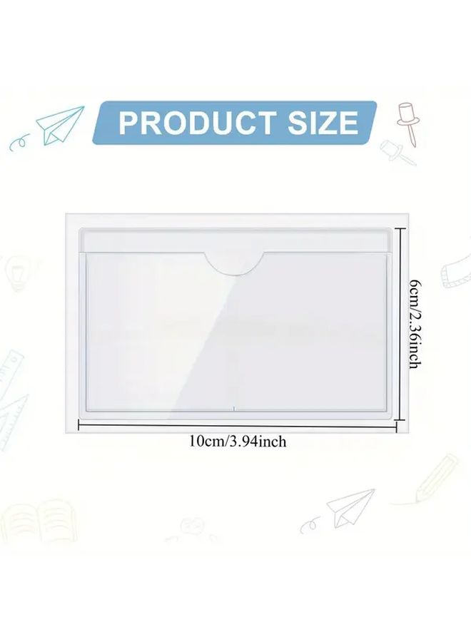 Clear Top Loading Index Card Pockets 2 36 X 3 94 Inches Self Adhesive Holders For Cards Photos Whiteboard Office Decor - Image 2