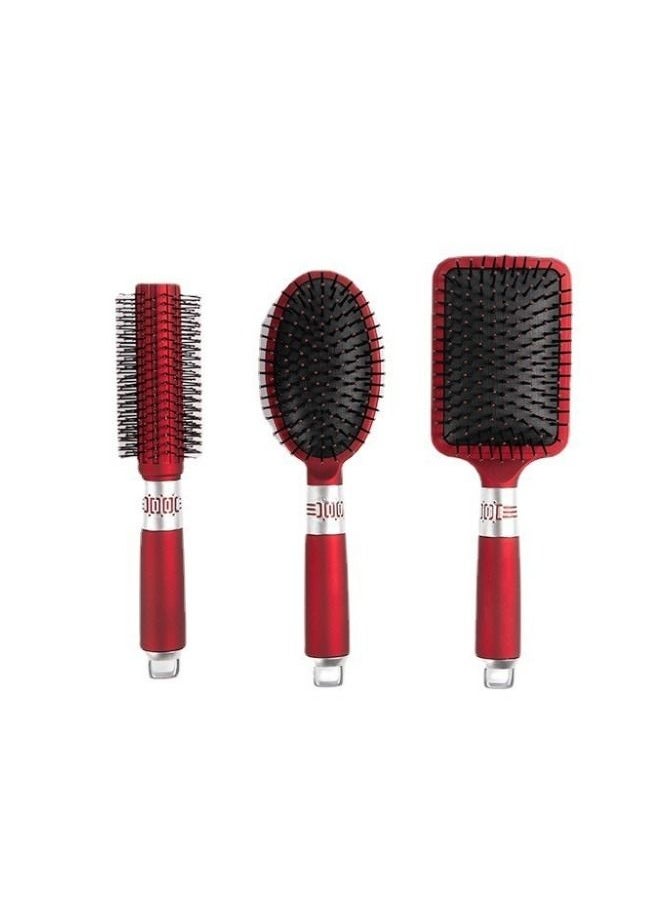 Super - 3-Piece Hair Comb Set Scalp Massage Comb Set with Wide Tooth Comb and Grooming Comb  for Women Men and Kids Reduce Frizz and Massage Scalp Red - Image 1