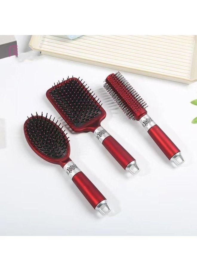 Super - 3-Piece Hair Comb Set Scalp Massage Comb Set with Wide Tooth Comb and Grooming Comb  for Women Men and Kids Reduce Frizz and Massage Scalp Red - Image 1