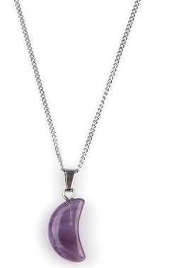 Güneş Avm Gunes Avm GÜNEŞAVM Amethyst Natural Stone Moon Model Necklace 