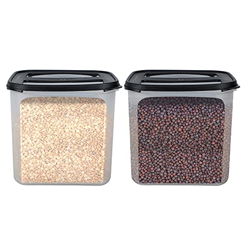 Cutting EDGE Modular Plastic Container Set of 2-4500ml, BPA-Free & Leak-Proof, Stackable & Nestable, Reusable Food Organizers For Kitchen, Pantry, Fridge & Meal Prep (Black) - Image 1