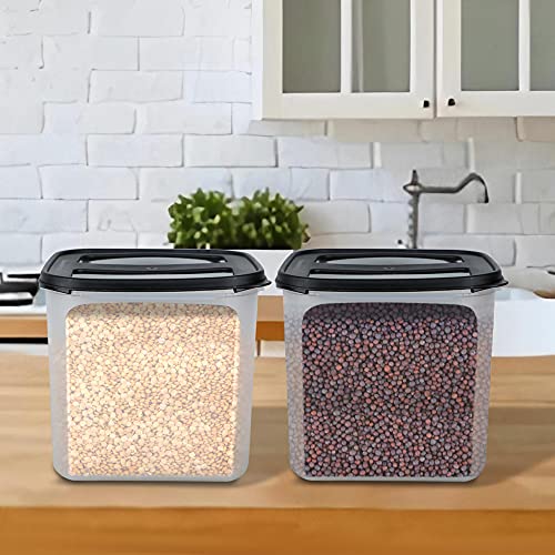Cutting EDGE Modular Plastic Container Set of 2-4500ml, BPA-Free & Leak-Proof, Stackable & Nestable, Reusable Food Organizers For Kitchen, Pantry, Fridge & Meal Prep (Black) - Image 4