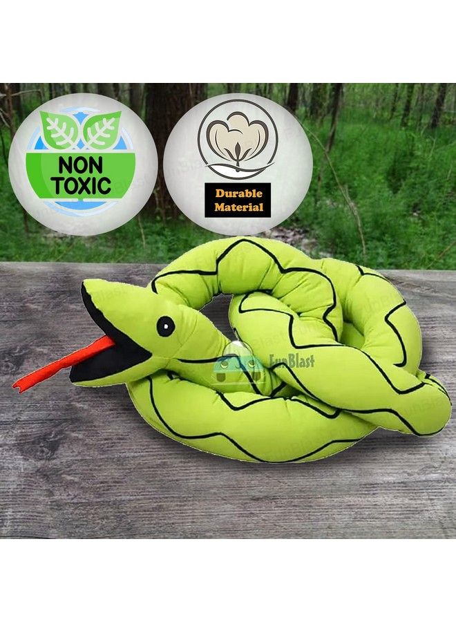 FunBlast دمى ثعبان عملاقة من القماش الناعم، ألعاب حيوانات محشوة للأطفال الأولاد والبنات؛ أفضل هدية، دمية ناعمة لتزيين المنزل، دمية ثعبان محشوة (طولها 7 أقدام) - Image 5