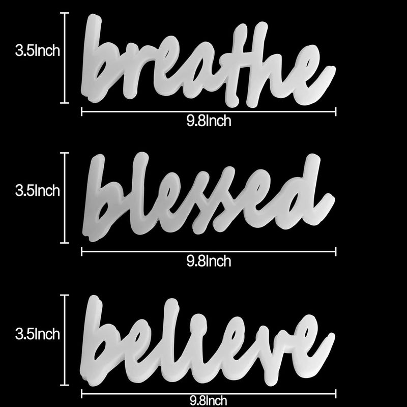 Tucocoo Word Sign Molds 3 Pieces Resin  Silicone Molds for Epoxy Resin  Believe Breathe Blessed Signs  DIY Craft Home Decor - Image 2