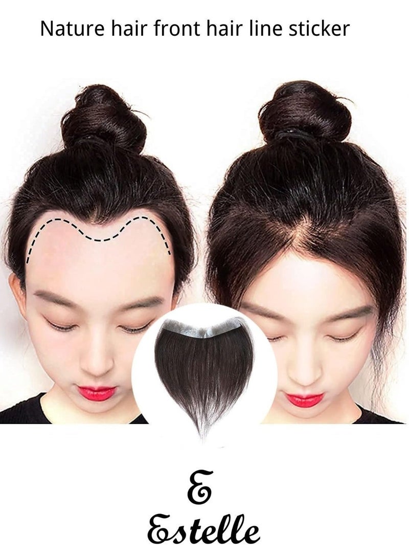 Estelle Hand Woven Invisible Biological Scalp Wig Piece Ladies Forehead Hairline Wig Patch Hair Piece Real Hair Natural Color - Image 1