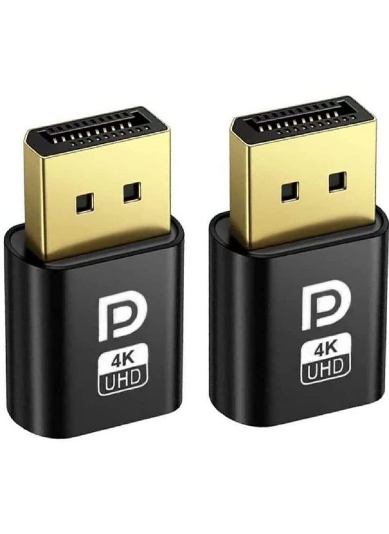 erorex - DisplayPort HDMI Dummy Plug Display Emulator EDID, DP Virtual for PC 4K 1080Pb (fit Headless 2560x1600@60Hz)-2Pack, Compatible with Windows, Mac OS, Linux - Image 1