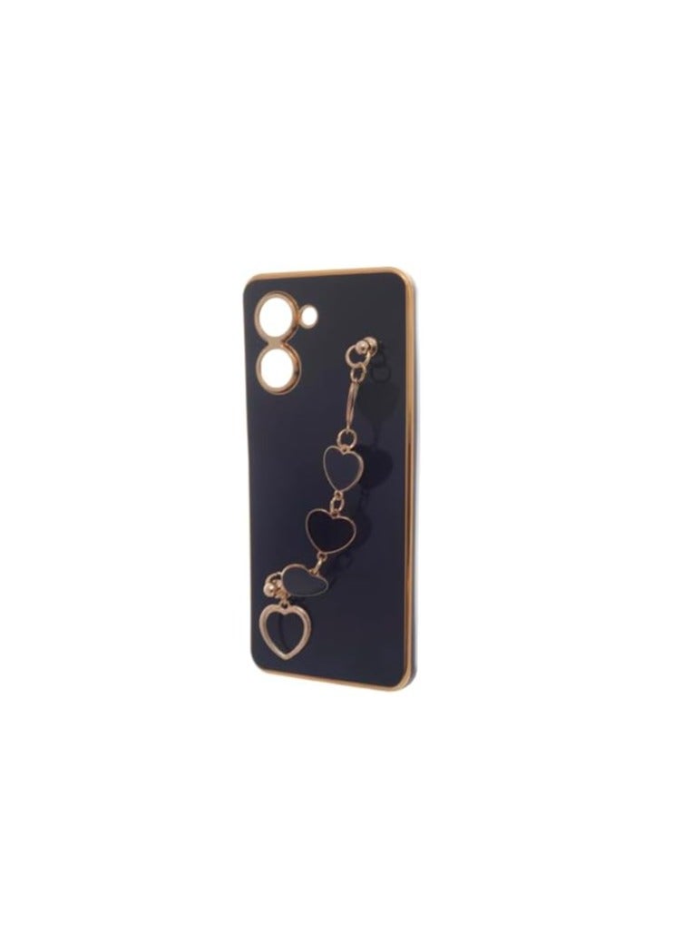 With Series Plastic Back Cover for Realme C33 - Black - Image 2