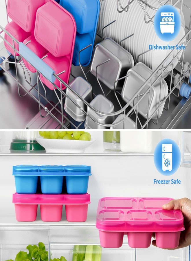 Freshmage Stainless Steel Snack Containers - 2 Pack, BPA-Free Lunch Bento Box with 5 Compartment, Reusable Food Storage Snackle Box for School, Work, and Travel, Dishwasher Safe (Pink) - Image 4