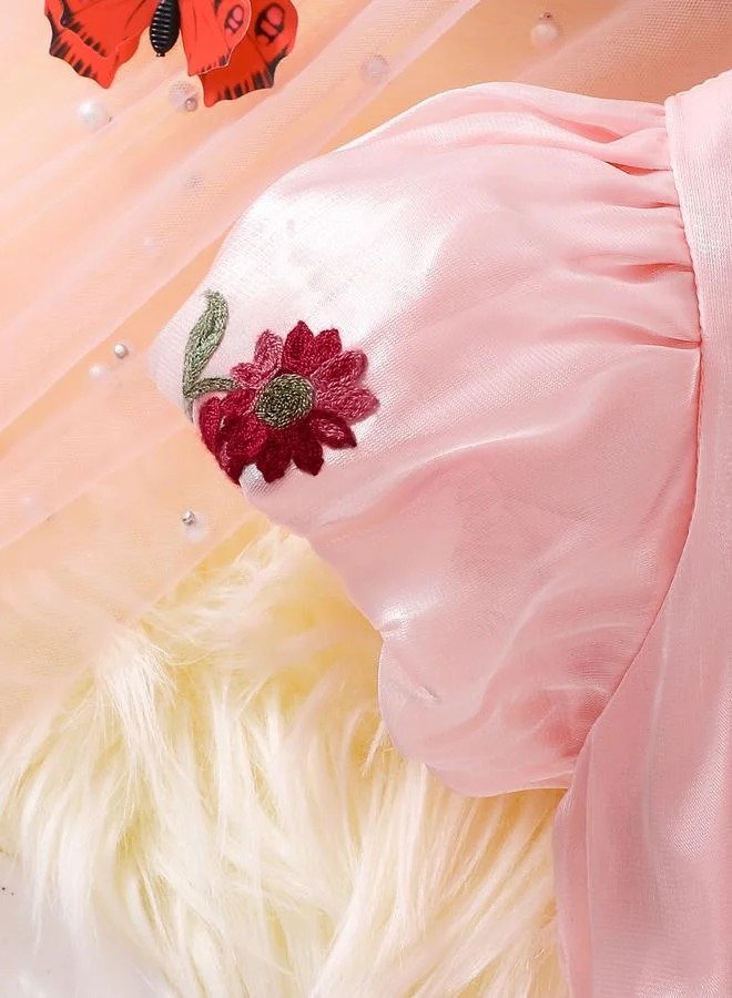 Take Two  Girls Pink Embellished Organza Dress for Women | Best Price UAE