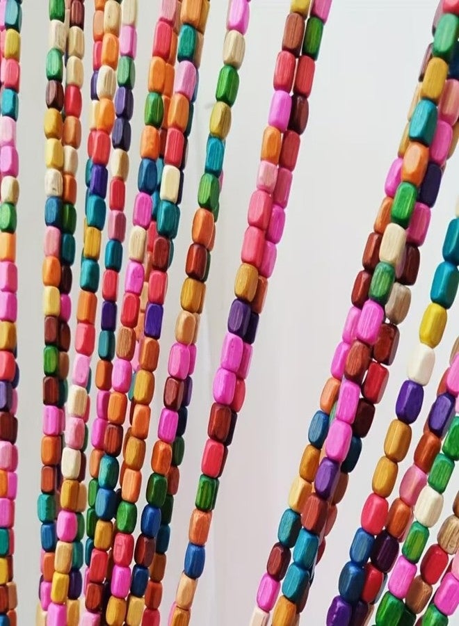 ave split Rainbow Colorful Hippie Wood Door Beaded Curtain Boho-Bohemian Wooden Doorway Beads Curtains Made of Wood&Bamboo-for Window,Aisle, Door Decor 051fz (Colorful, 38 Strands) - Image 1