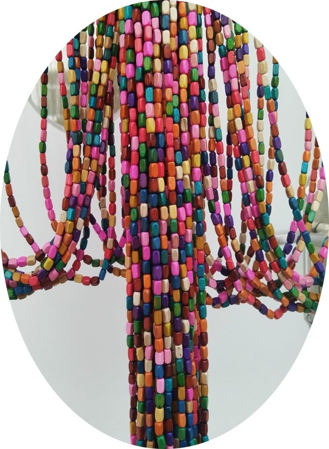 ave split Rainbow Colorful Hippie Wood Door Beaded Curtain Boho-Bohemian Wooden Doorway Beads Curtains Made of Wood&Bamboo-for Window,Aisle, Door Decor 051fz (Colorful, 38 Strands) - Image 4
