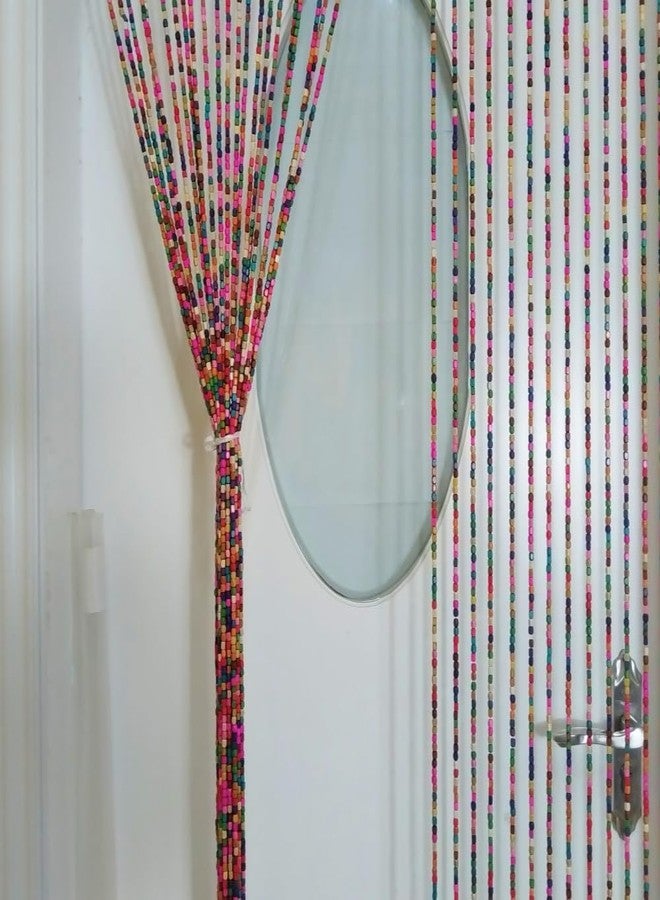 ave split Rainbow Colorful Hippie Wood Door Beaded Curtain Boho-Bohemian Wooden Doorway Beads Curtains Made of Wood&Bamboo-for Window,Aisle, Door Decor 051fz (Colorful, 38 Strands) - Image 5