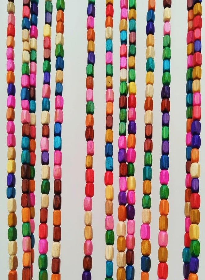ave split Rainbow Colorful Hippie Wood Door Beaded Curtain Boho-Bohemian Wooden Doorway Beads Curtains Made of Wood&Bamboo-for Window,Aisle, Door Decor 051fz (Colorful, 38 Strands) - Image 2