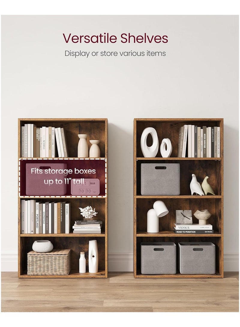 تشولوفز أرفف كتب وخزانات كتب مكونة من 4 طبقات، أرفف عرض وتخزين قائمة على الأرض، ارتفاع 108 سم، خزانة كتب، أثاث ديكور منزلي للمكتب المنزلي، غرفة المعيشة، غرفة النوم، وحدة قائمة على الأرض - Image 5