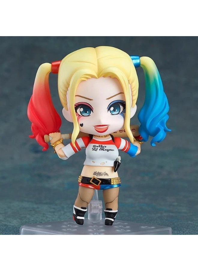 Harley Quinn movable replacement Face doll model decoration desktop decoration toy gift for family and friends(height 10 cm) - Image 1