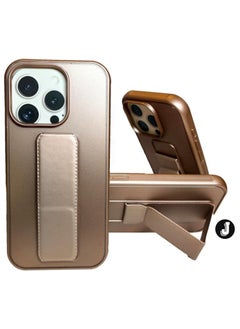 BGM iPhone 16 Pro Max Desert Titanium Magnetic Car Mount Kickstand Case – Premium Silicone with Vertical & Horizontal Hand Strap and Multi-Stand Functionality 