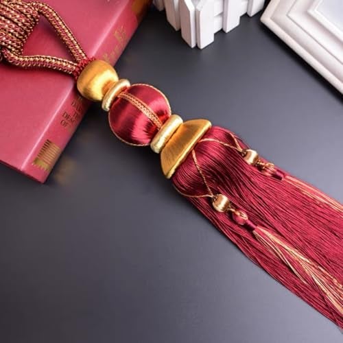 yawpnan Paired Lantern Single Hanging Ball Tassels Curtains Buckle Sling Binding Lantern Tiebacks Handcrafted Braided Buckle Drapery Curtain Holdbacks Window Treatments for Home - Image 2