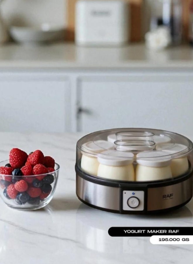 RAF Yogurt Maker, 20W Electric Automatic Yogurt Machine with 7 Glass Jars, One-Button Operation, Easy to Clean, PTC Heating Technology – Healthy Homemade Yogurt Maker - Image 4