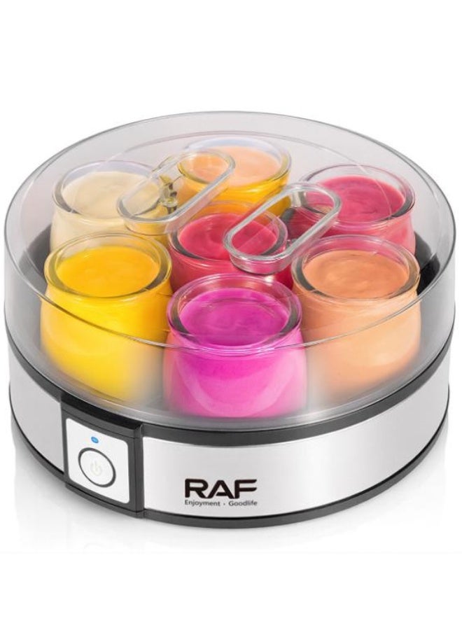 RAF Yogurt Maker, 20W Electric Automatic Yogurt Machine with 7 Glass Jars, One-Button Operation, Easy to Clean, PTC Heating Technology – Healthy Homemade Yogurt Maker - Image 3