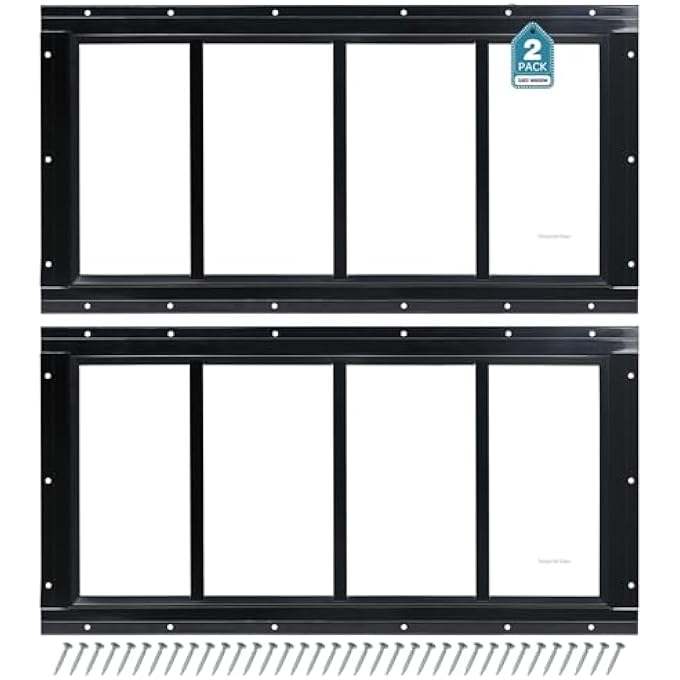 Shed Window 12"X24" 2 Pack Transom Window Fixed Design With Tempered Glass, Perfect For Shed, Chicken Coop, Barn, Greenhouse, Garage, Playhouse, Storage Room, Black - Image 1