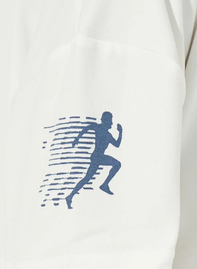 Styli Slogan Print Short Sleeves Oversized T-Shirt