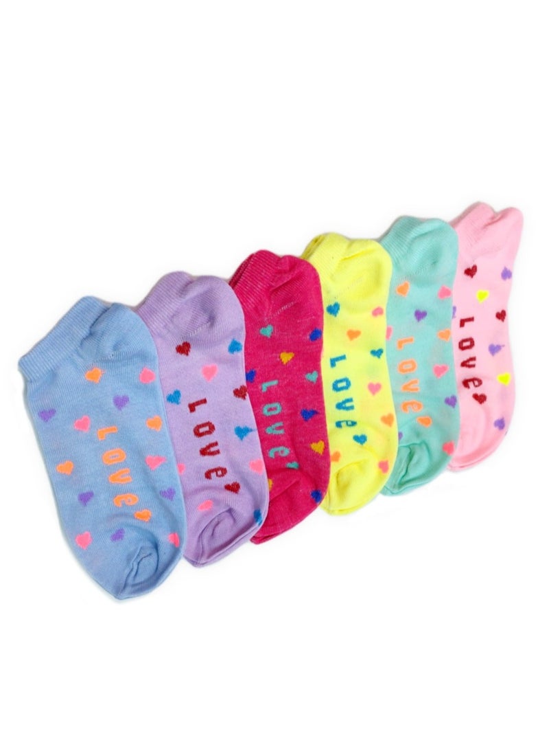 مجموعة من ست جوارب كاجوال خليط قطني قصيرة