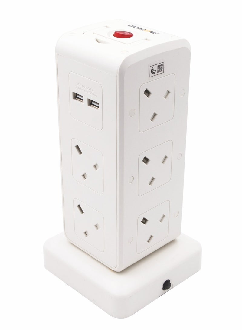 داتا زون توصيلة كهرباء برج من 10 مخارج 13 أمبير 5 متر  و 4 مداخل USB - Image 2