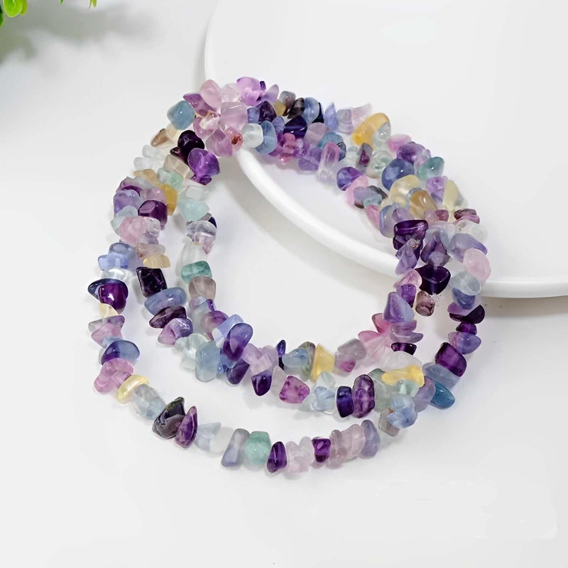 Shemboli 200pcs Natural Chip Stone Beads Gemstone Healing Crystal Loose Rocks Bead Irregular Glass Seed Charm Beads Drilled DIY for Jewelry Bracelet Necklace Earrings Christmas Making Crafting Supplies (5-8mm) - Image 4