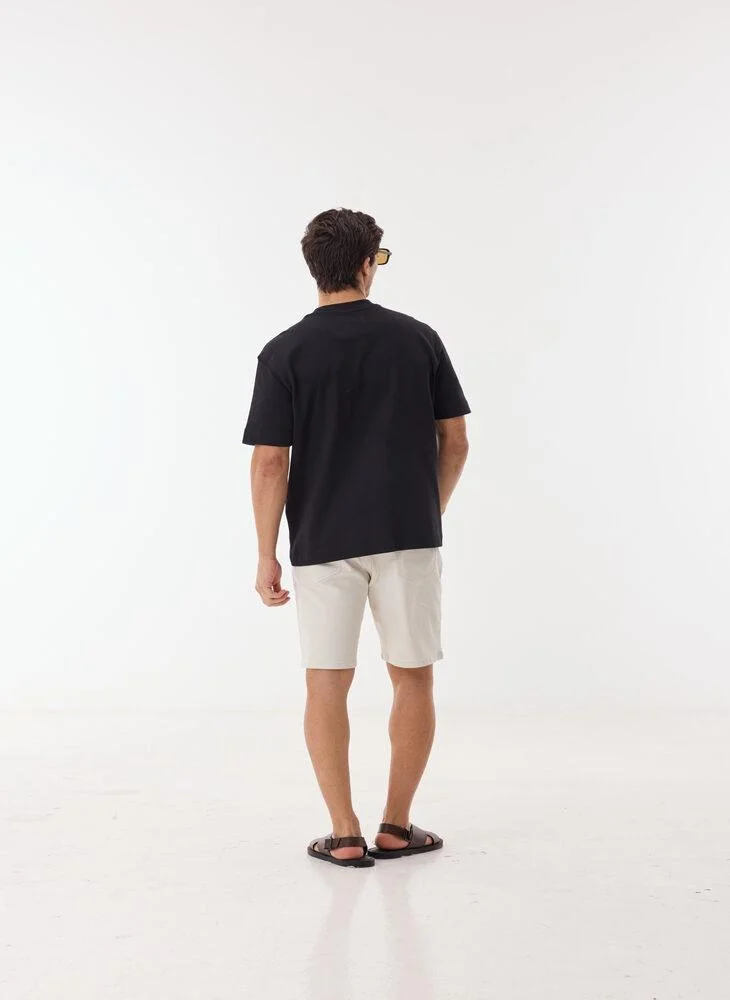 Ashita Fernandes  Riyal Men’s Black Cotton T-Shirt – Relaxed Fit | Round Neck | Lightweight | Everyday Essential for Men | Best Price UAE