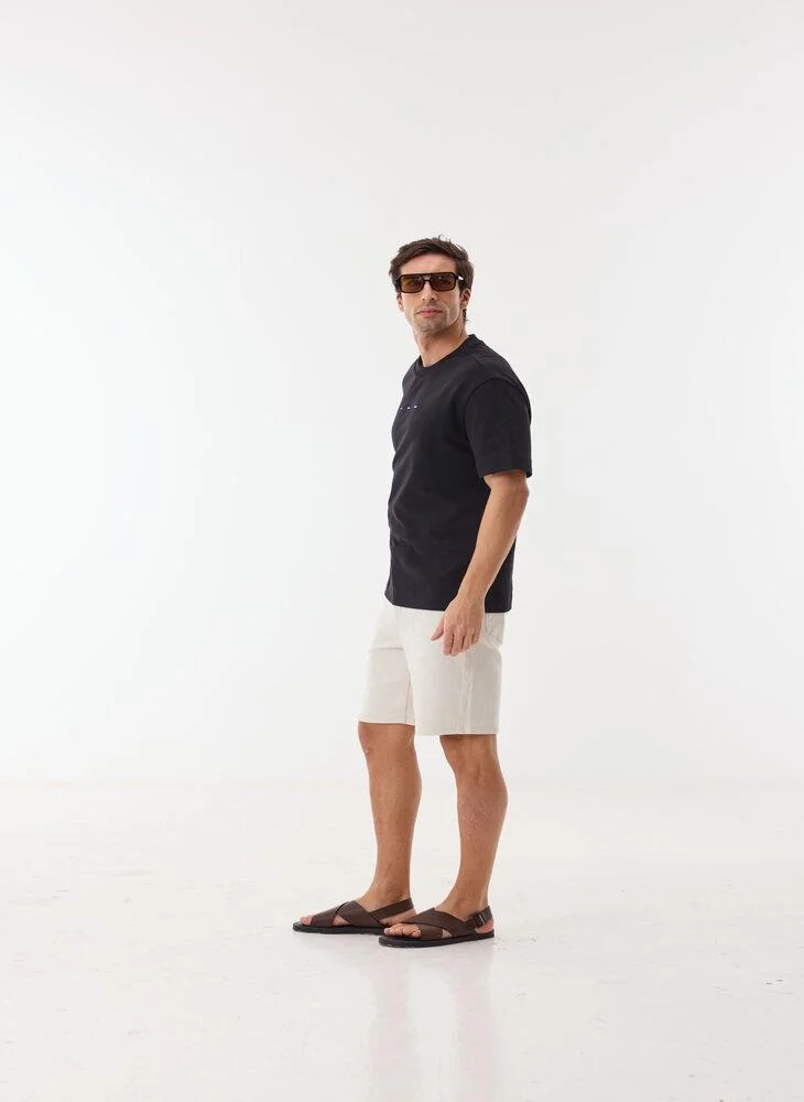 Ashita Fernandes  Riyal Men’s Black Cotton T-Shirt – Relaxed Fit | Round Neck | Lightweight | Everyday Essential for Men | Best Price UAE